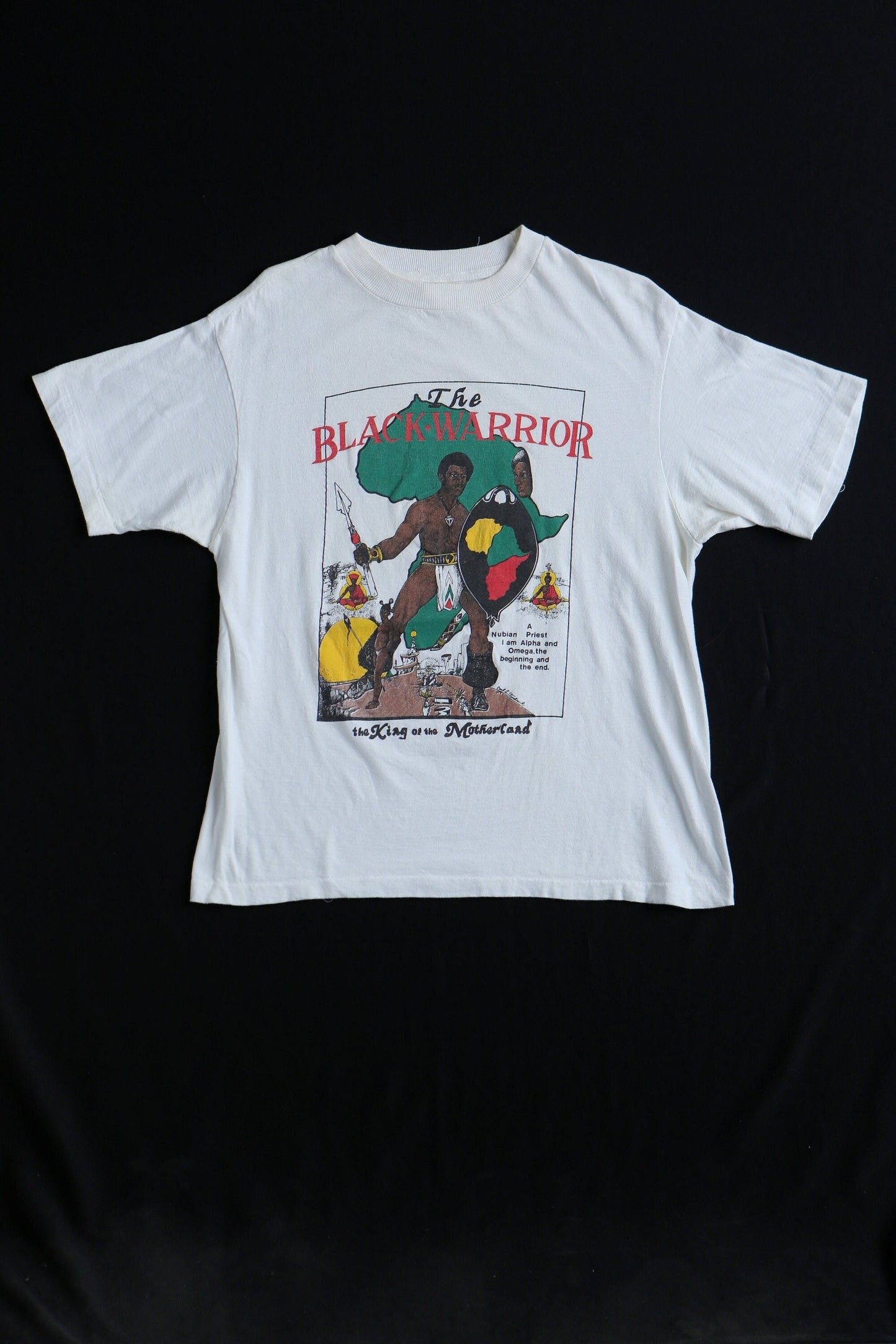 Blm black warrios africa continent nubia priest vintage white graphic t-shirt