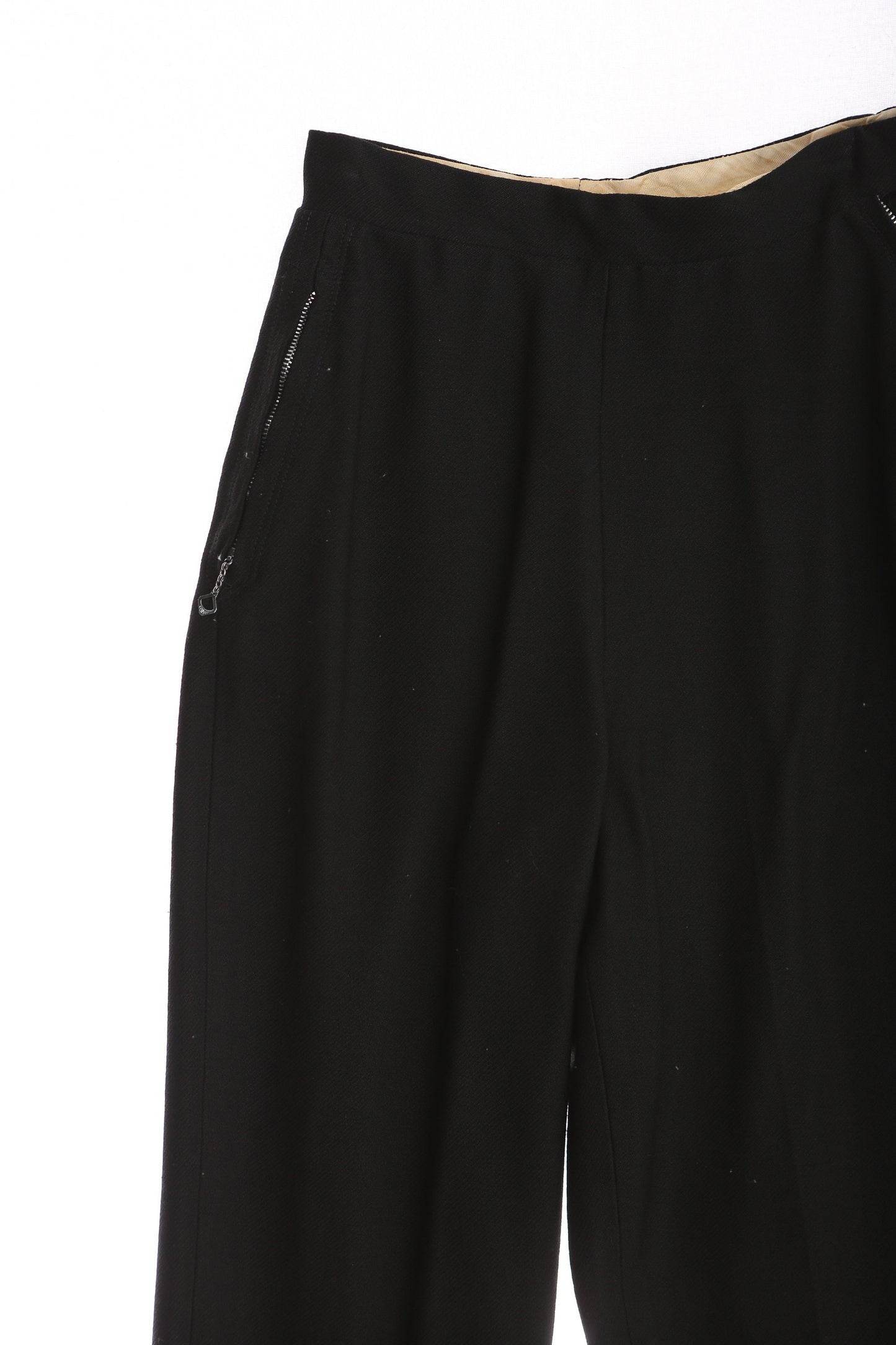 Vintage Women's Black Casual Pants / High Waist / Side Zipper Closure / Era 1940's - 1950's