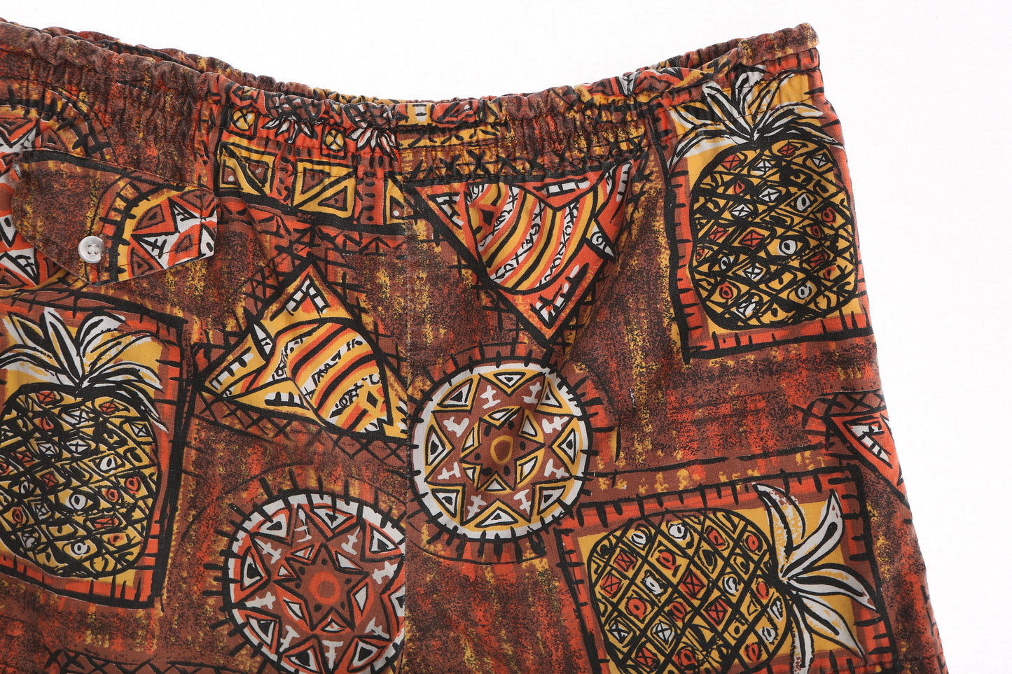 Vintage Men Hawaiian Print Shorts