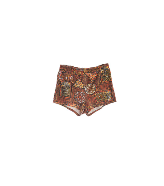 Vintage Men Hawaiian Print Shorts