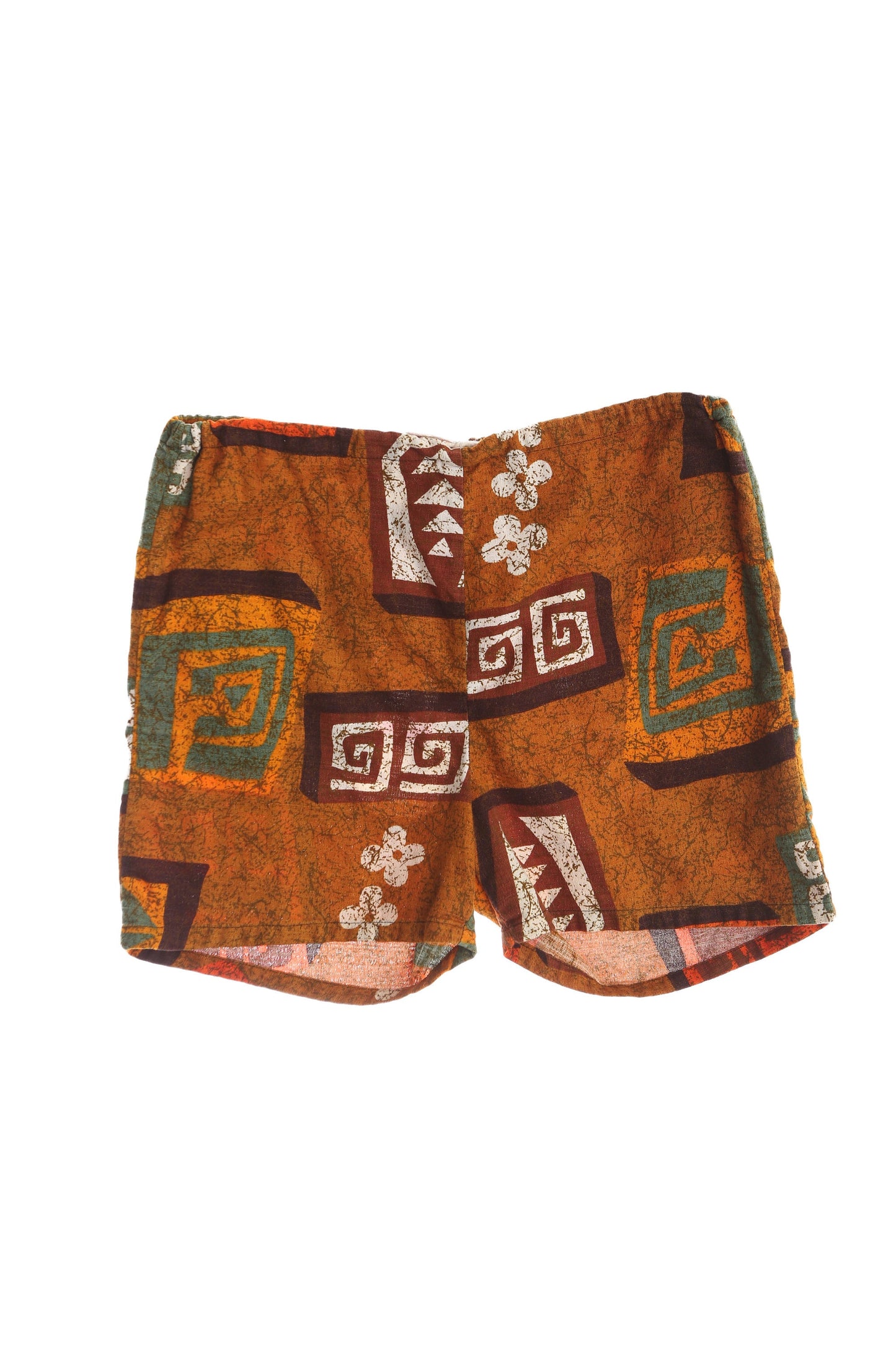 Vintage Men Brown Hawaiian Shorts / Era 1960's - 1970's