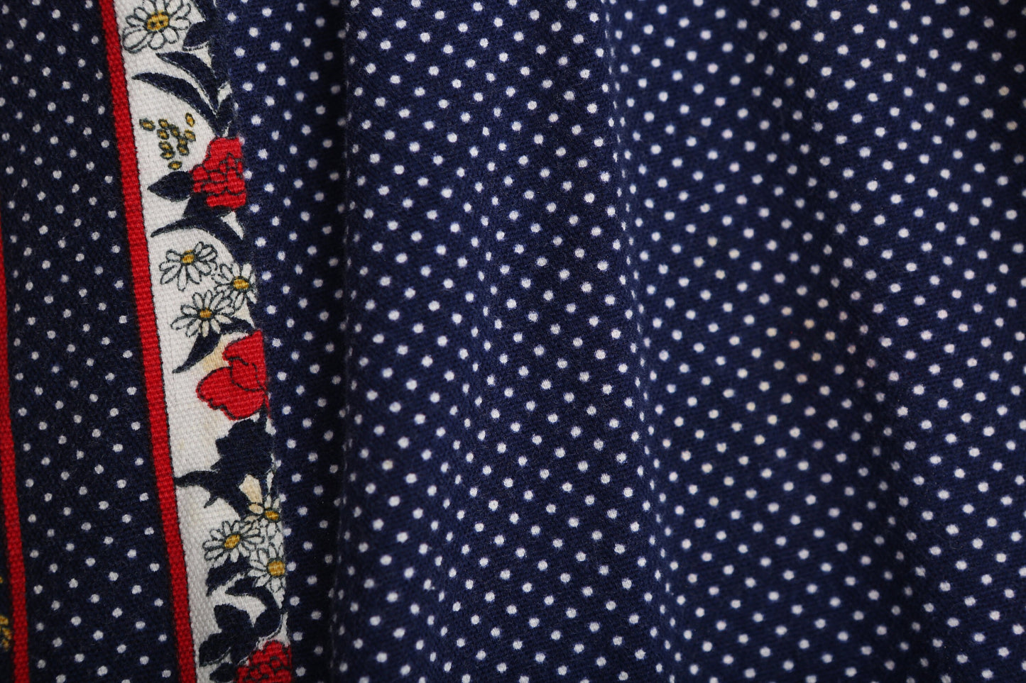 Vintage Women 70s Cotton Floral Print Skirt