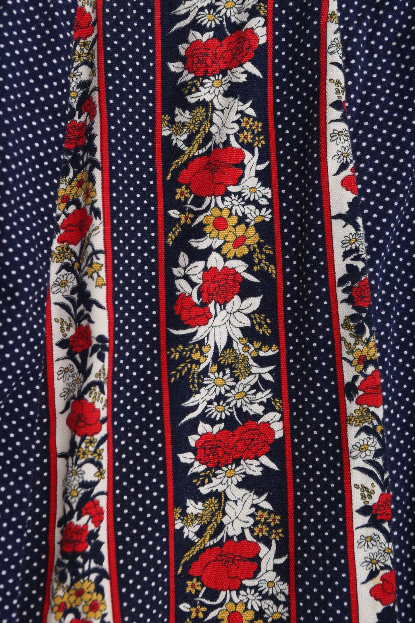 Vintage Women 70s Cotton Floral Print Skirt