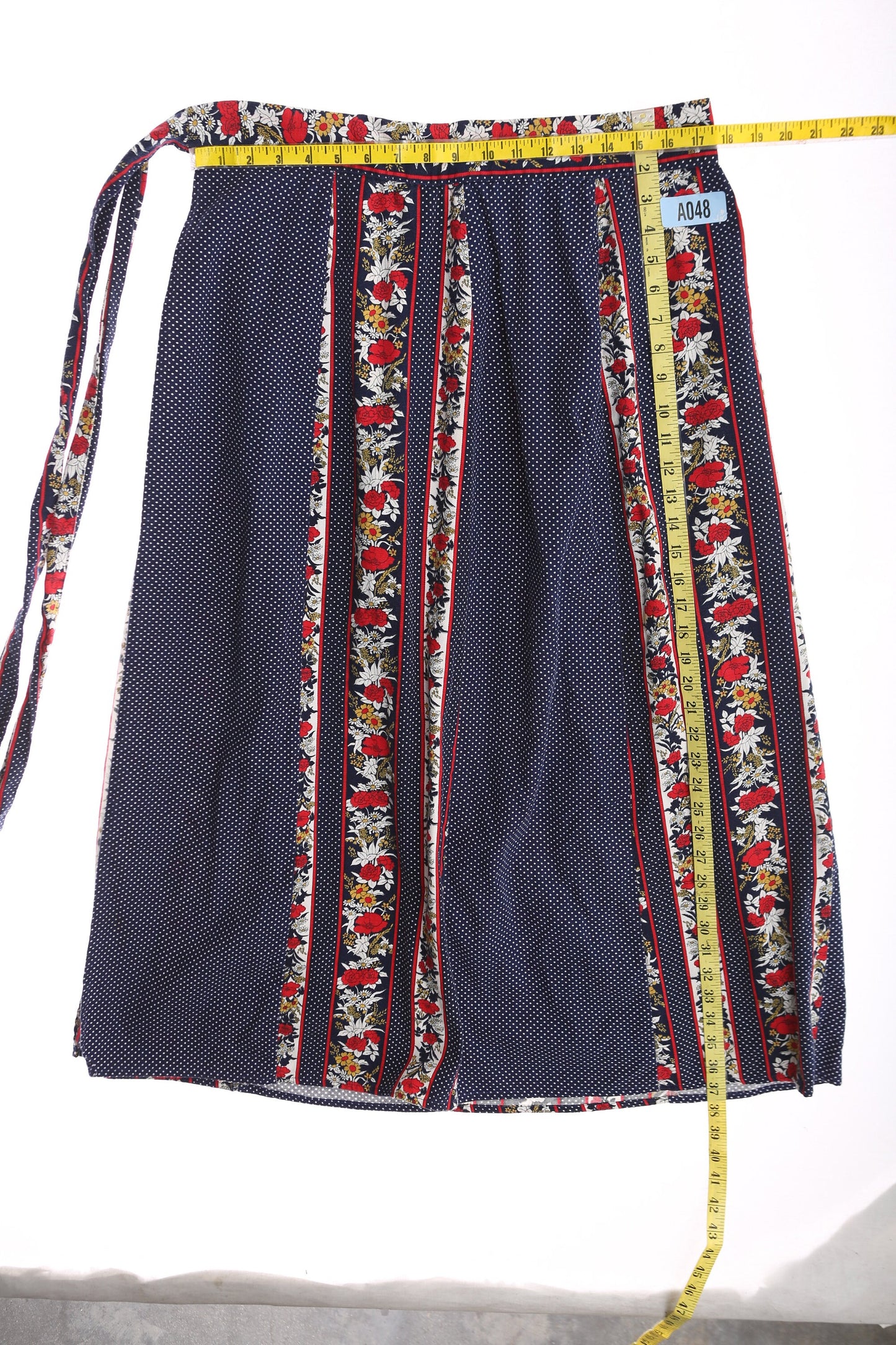 Vintage Women 70s Cotton Floral Print Skirt