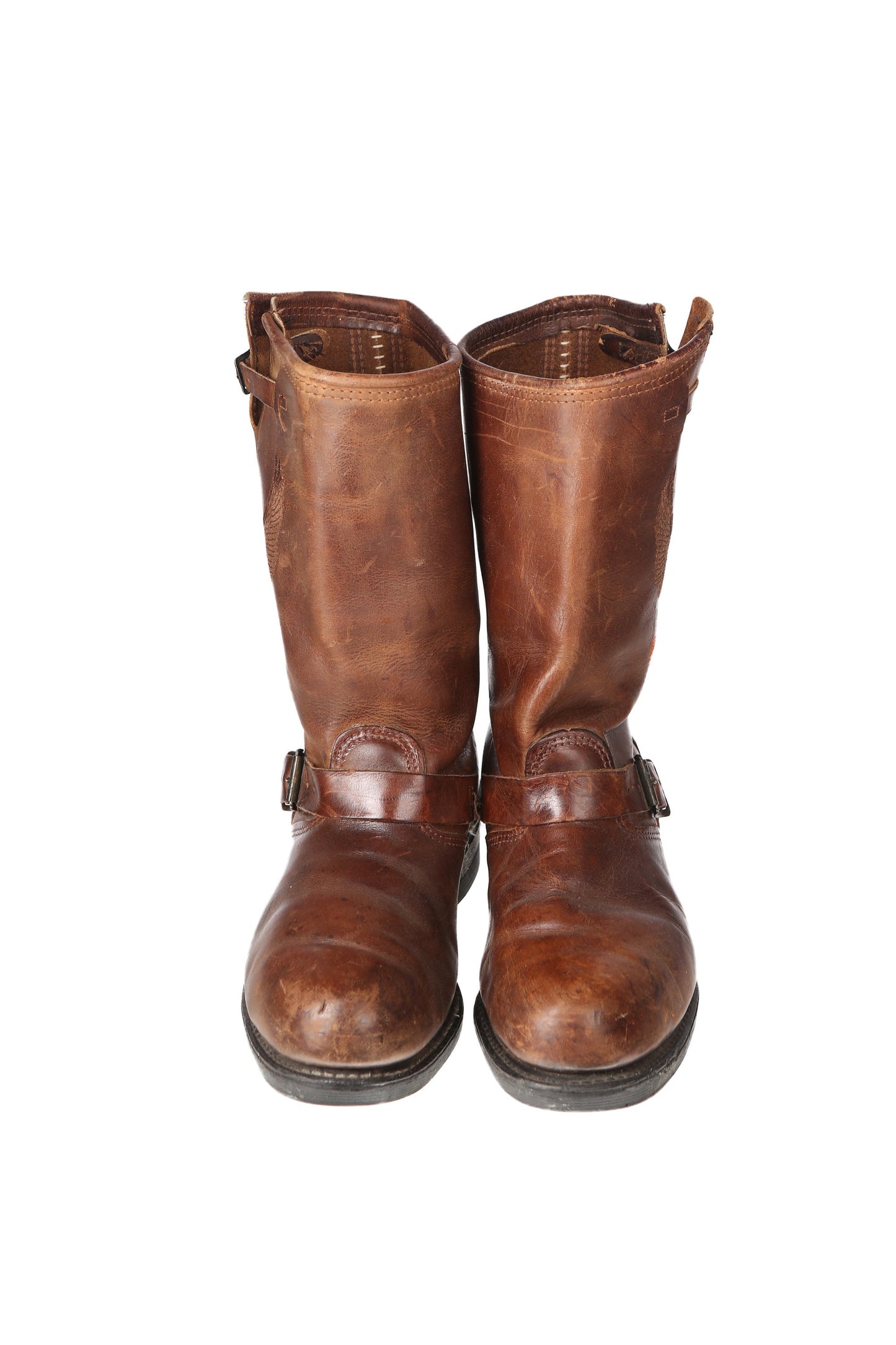 Vintage Harley Davidson Brown Biker Leather Boots