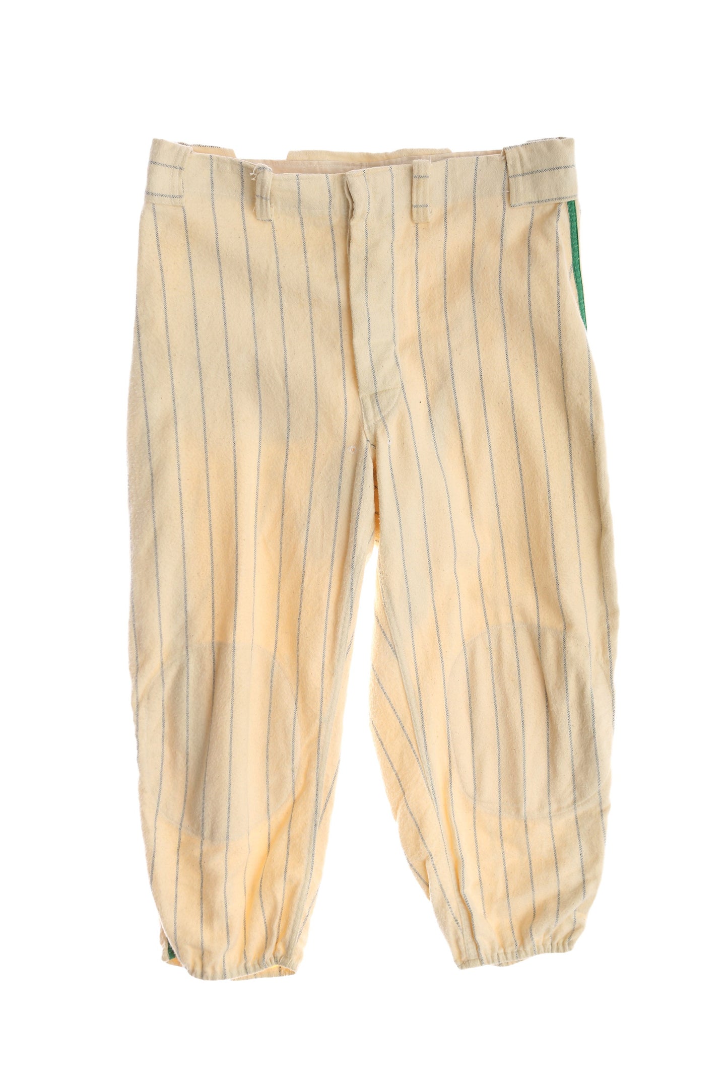 Vintage Baseball Pants / Green Striped / Beige / Era 1940's - 1950's