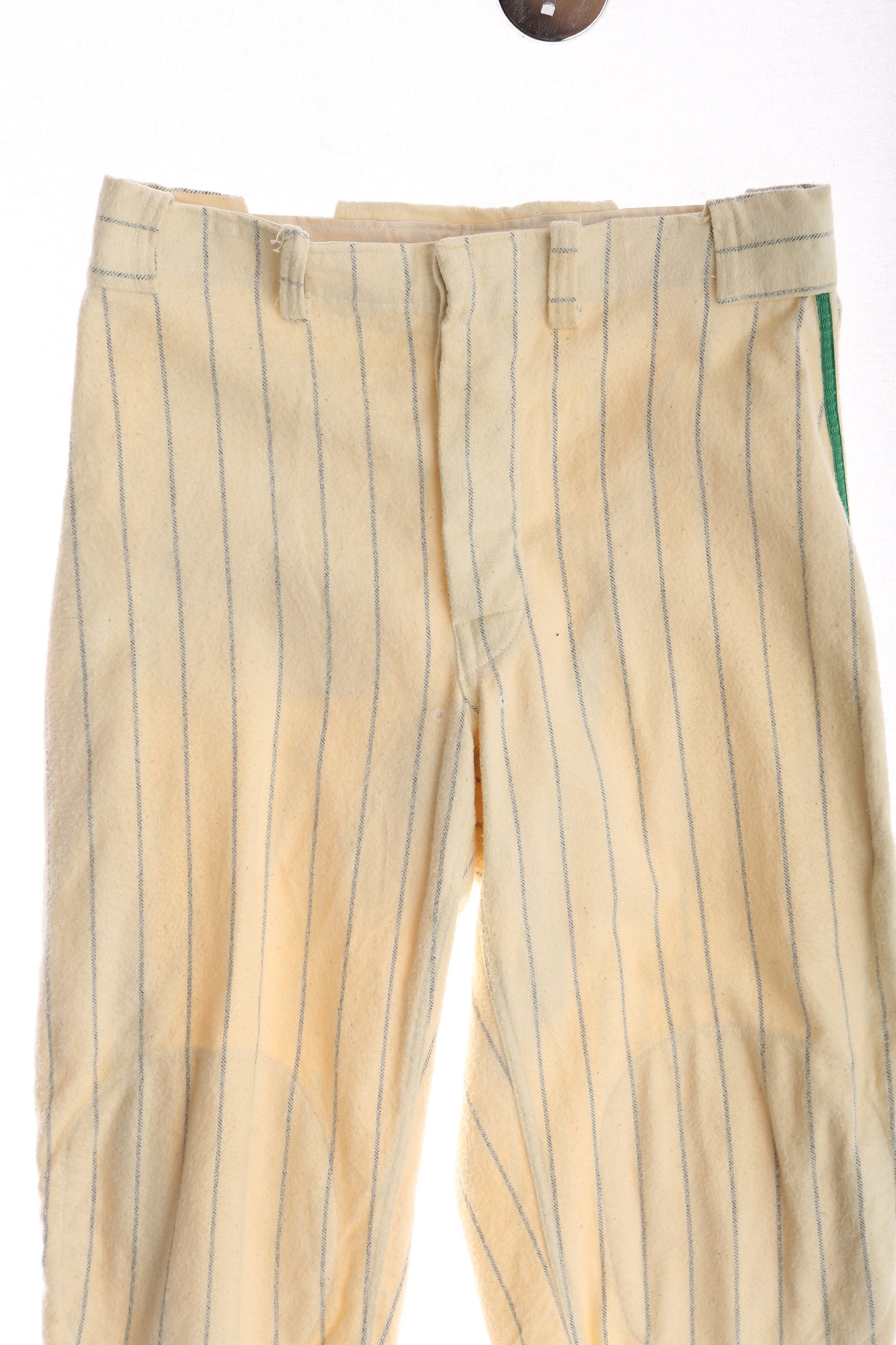 Vintage Baseball Pants / Green Striped / Beige / Era 1940's - 1950's