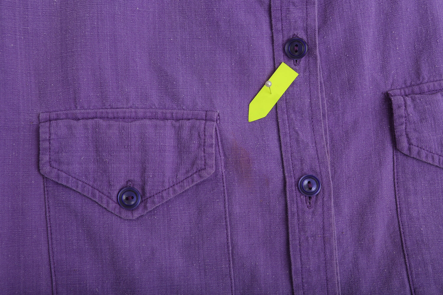 70s Women Purple Cotton Top with Embroidered Details