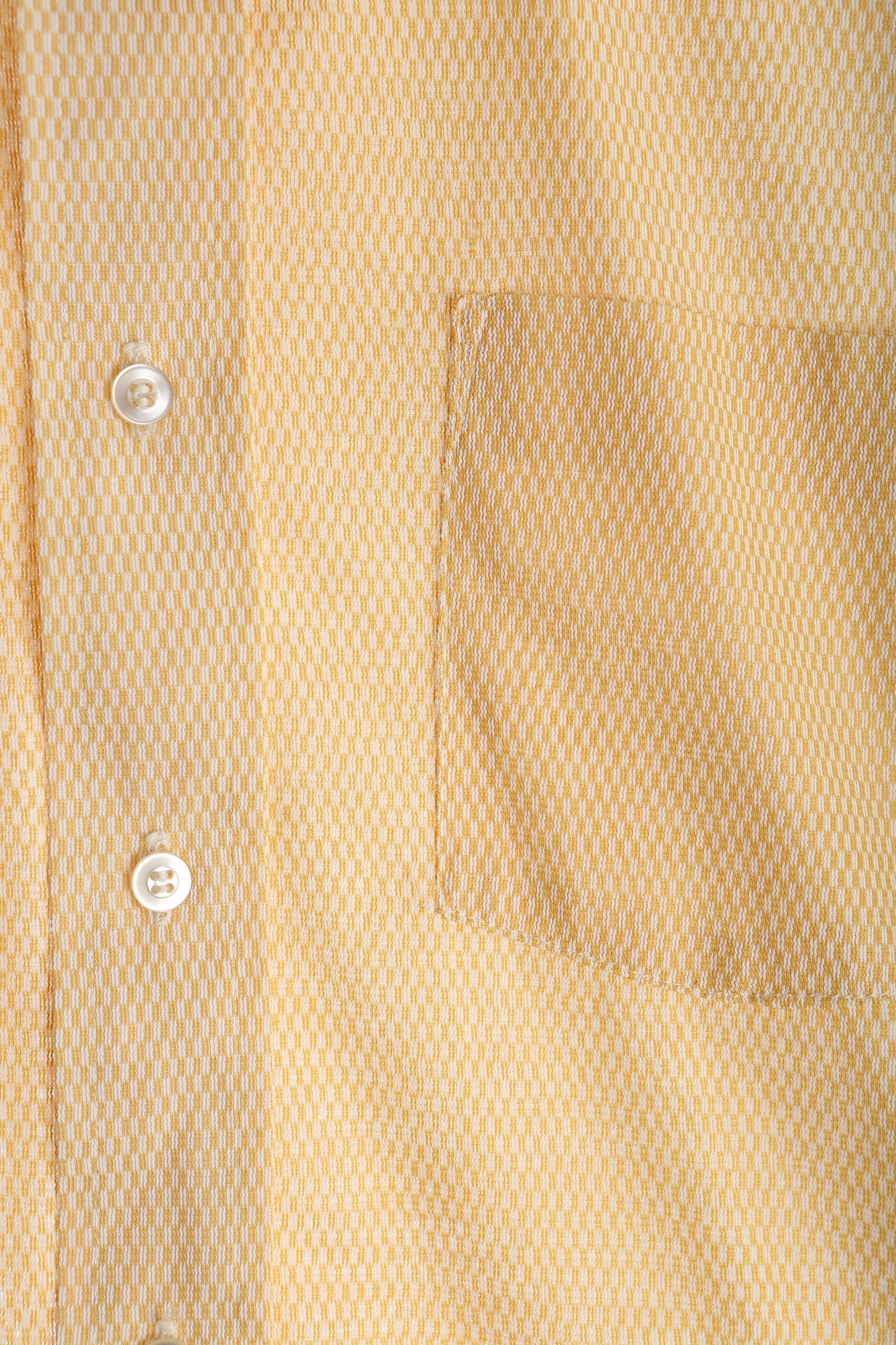 70s Men Yellow Short Sleeve Casual Shirt