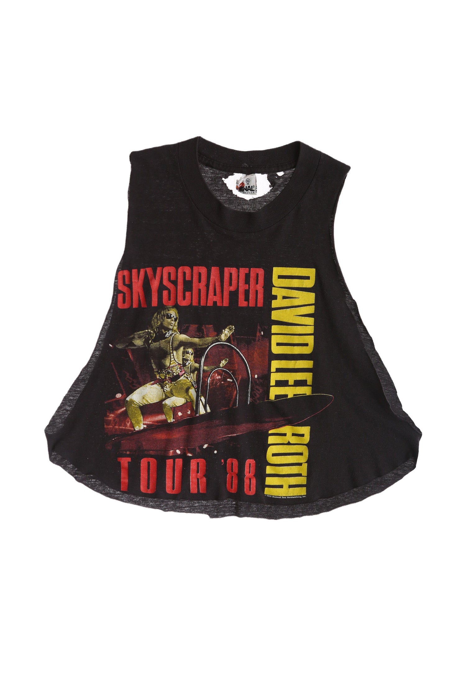 Vintage Skyscraper 1988 Tour David Lee Roth Rock Crop Top Tee