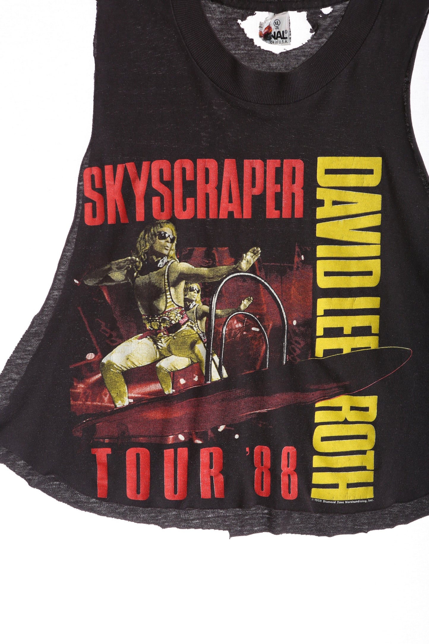 Vintage Skyscraper 1988 Tour David Lee Roth Rock Crop Top Tee