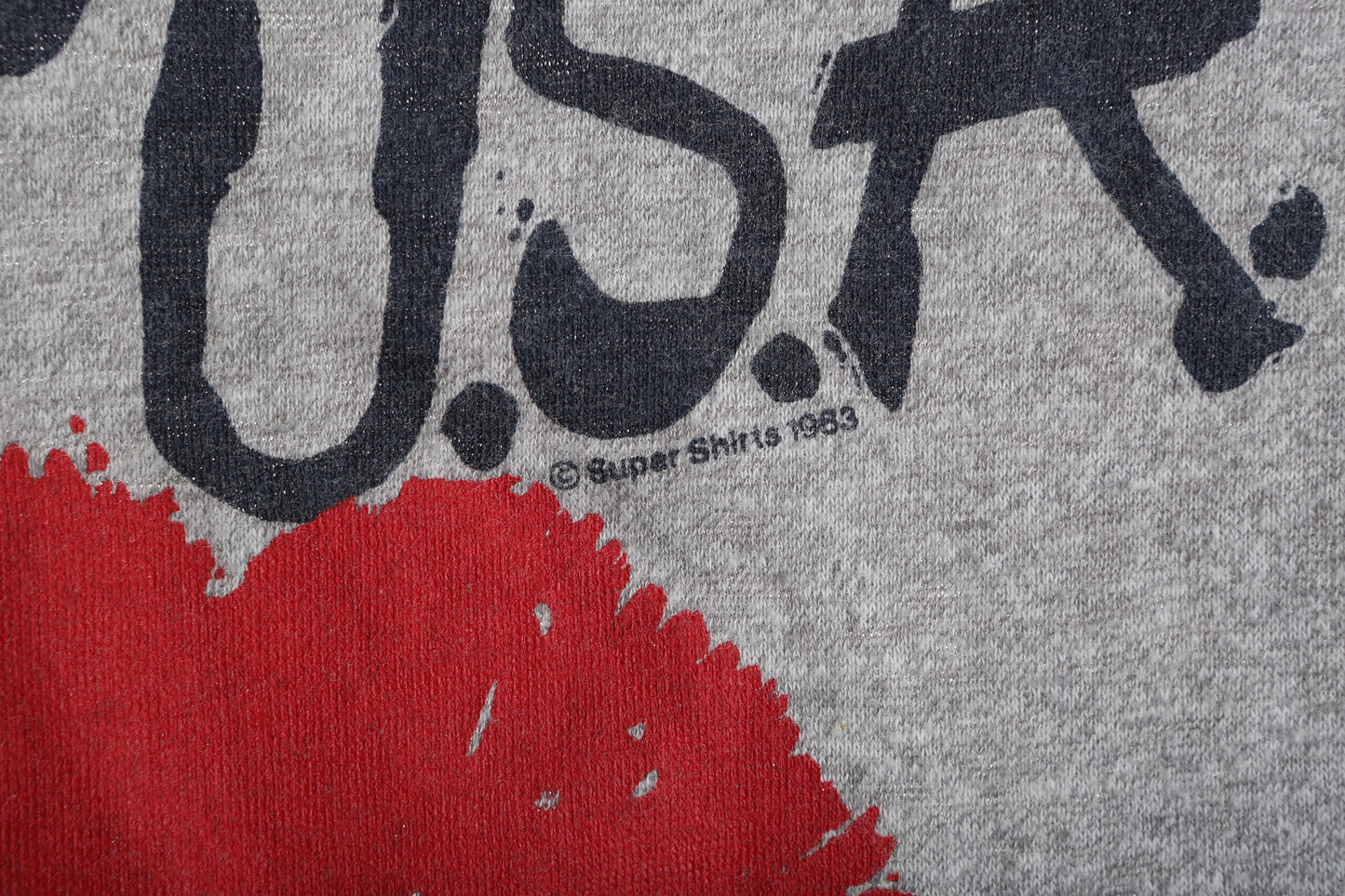 Vintage Gray Cropped T-shirt / Surfing USA