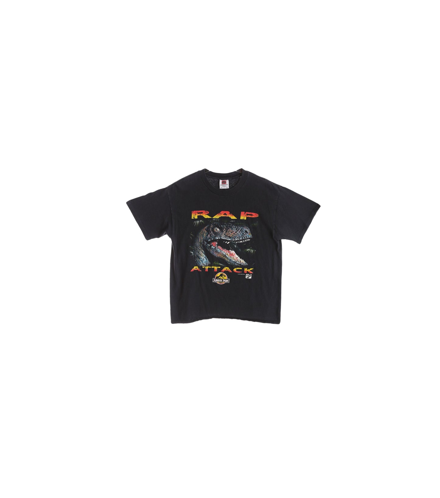 Vintage Jurassic Park - Rap Attack Black Graphic T-shirt