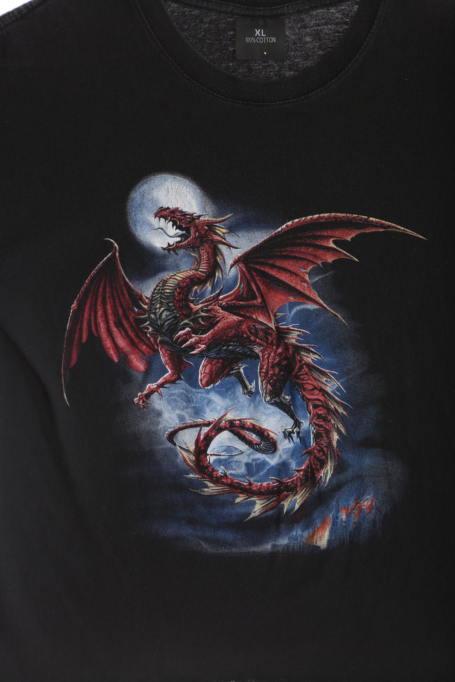 Dragon Print Vintage Graphic T-shirt