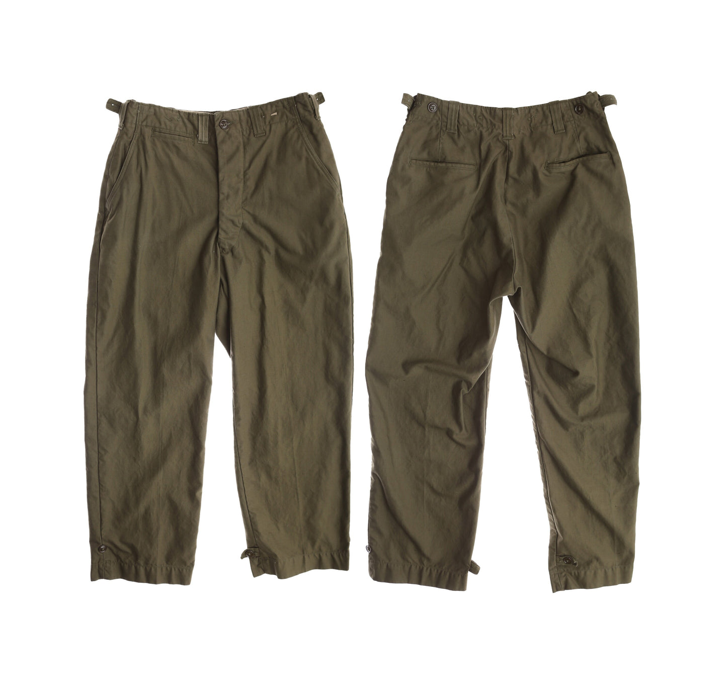 Vintage Military Pants / Green / Field Trousers