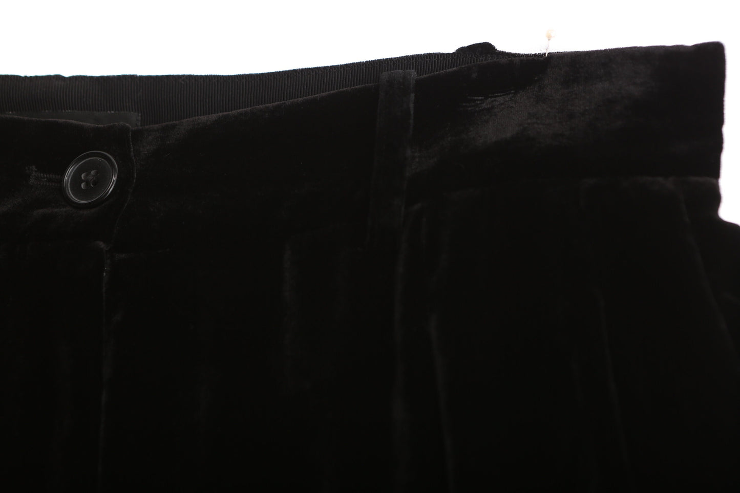 Vintage Women Black Velvet Casual Trousers