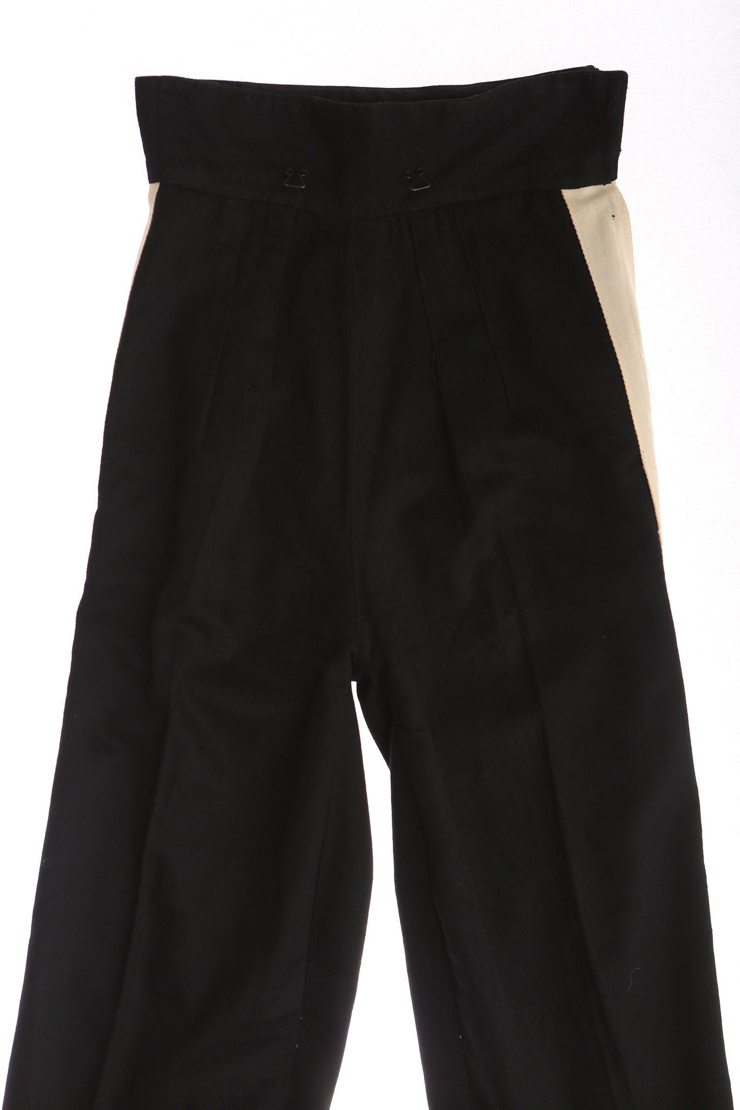 Vintage High Waist Black Trousers / Marching Band Style / Era 1940's - 1950's