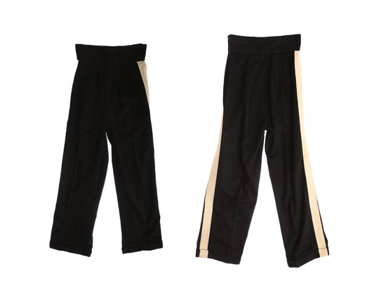 Vintage High Waist Black Trousers / Marching Band Style / Era 1940's - 1950's