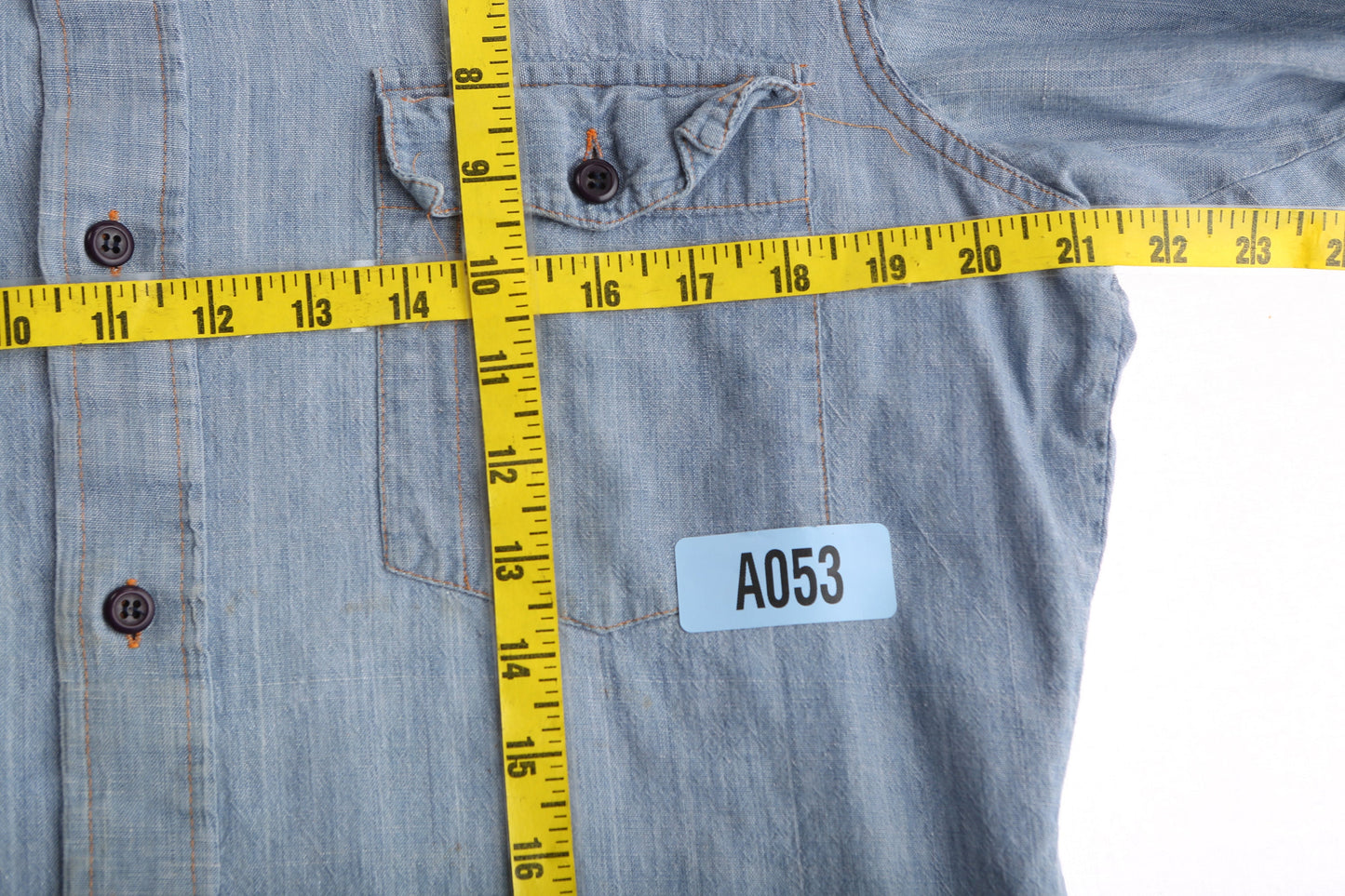 Vintage Men Blue Button Up Shirt - Era 1970's - 1980's