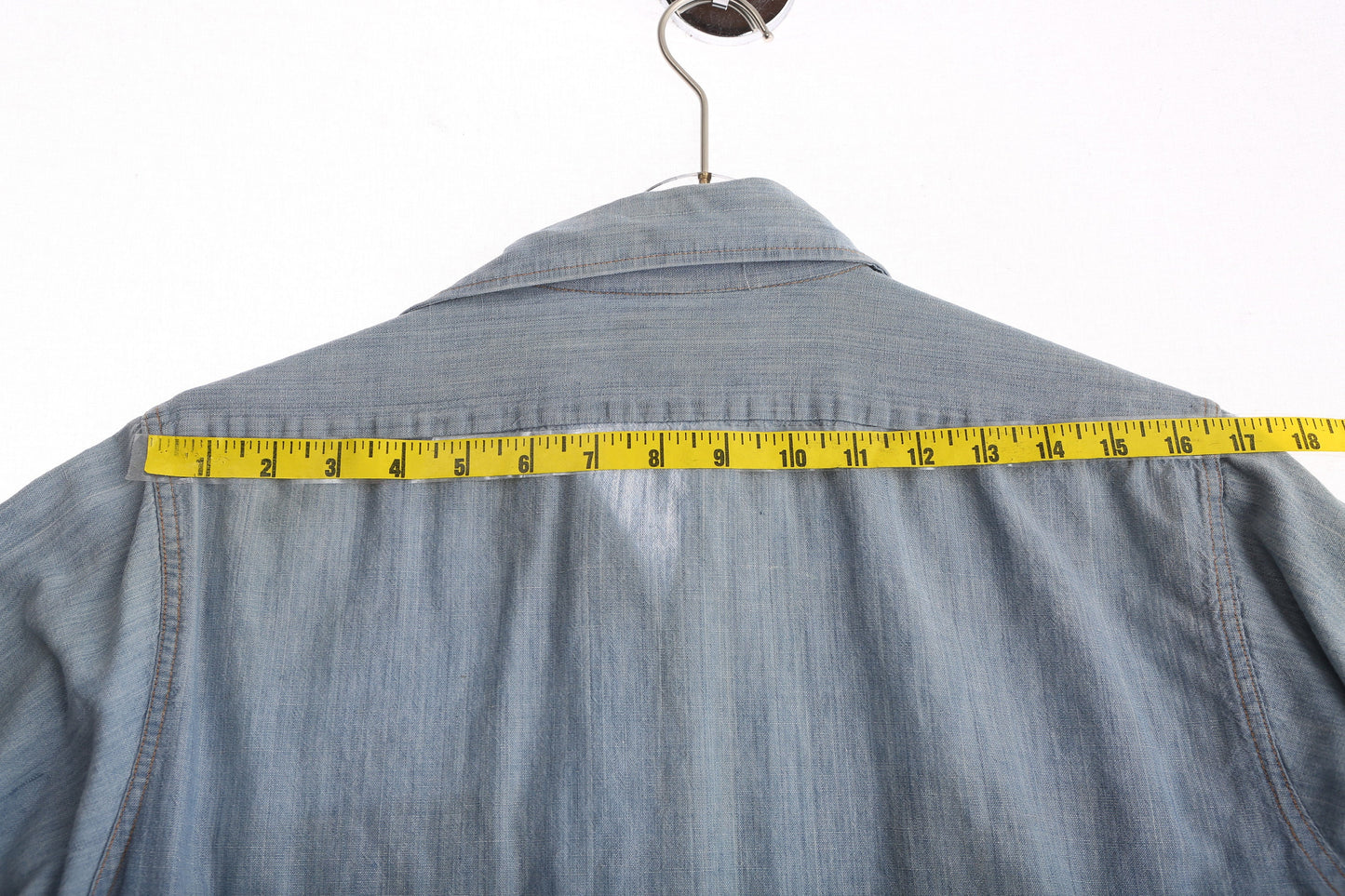 Vintage Men Blue Button Up Shirt - Era 1970's - 1980's