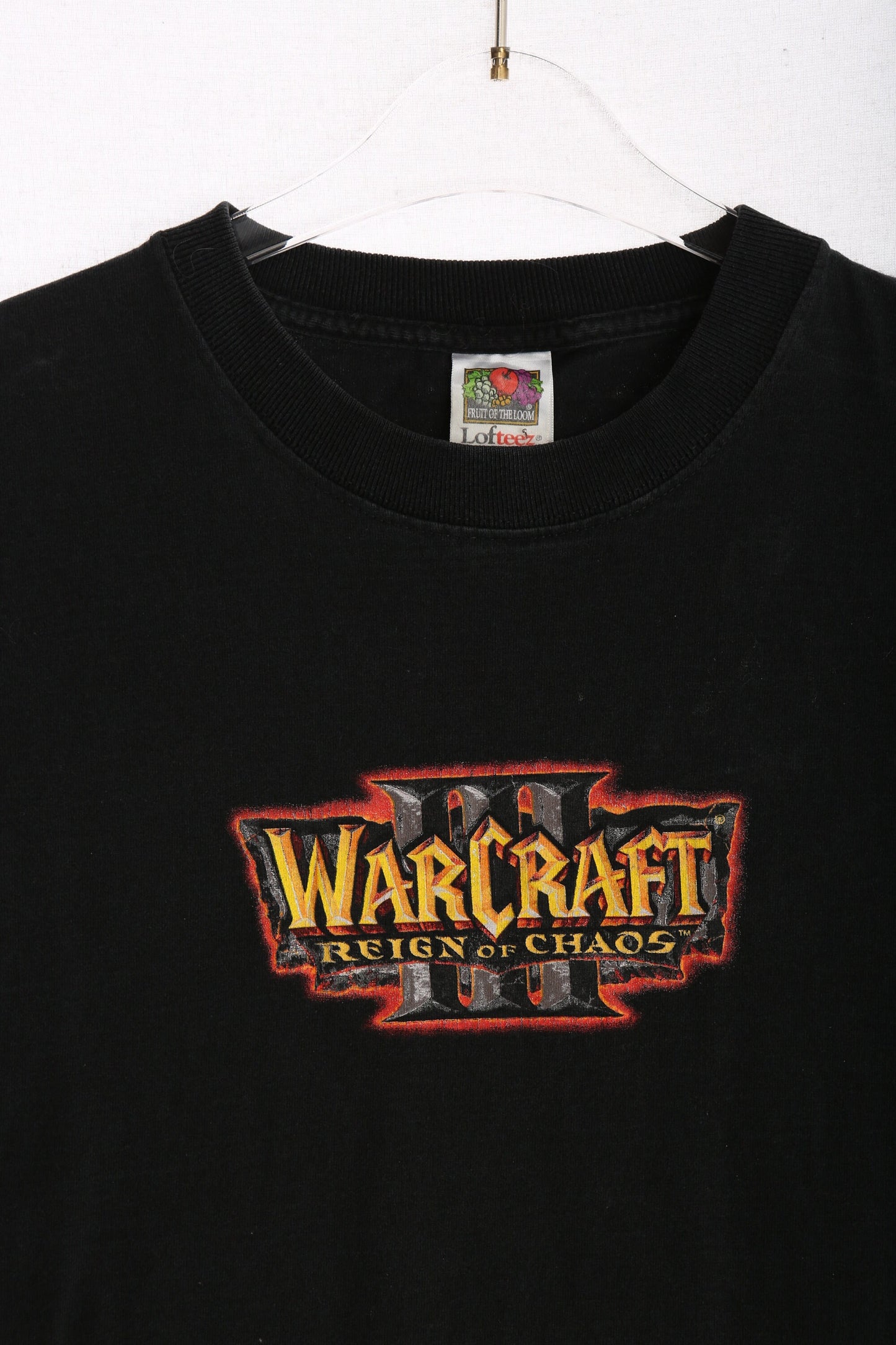 Vintage Warcraft 3 Reing of Chaos Black Graphic T-shirt
