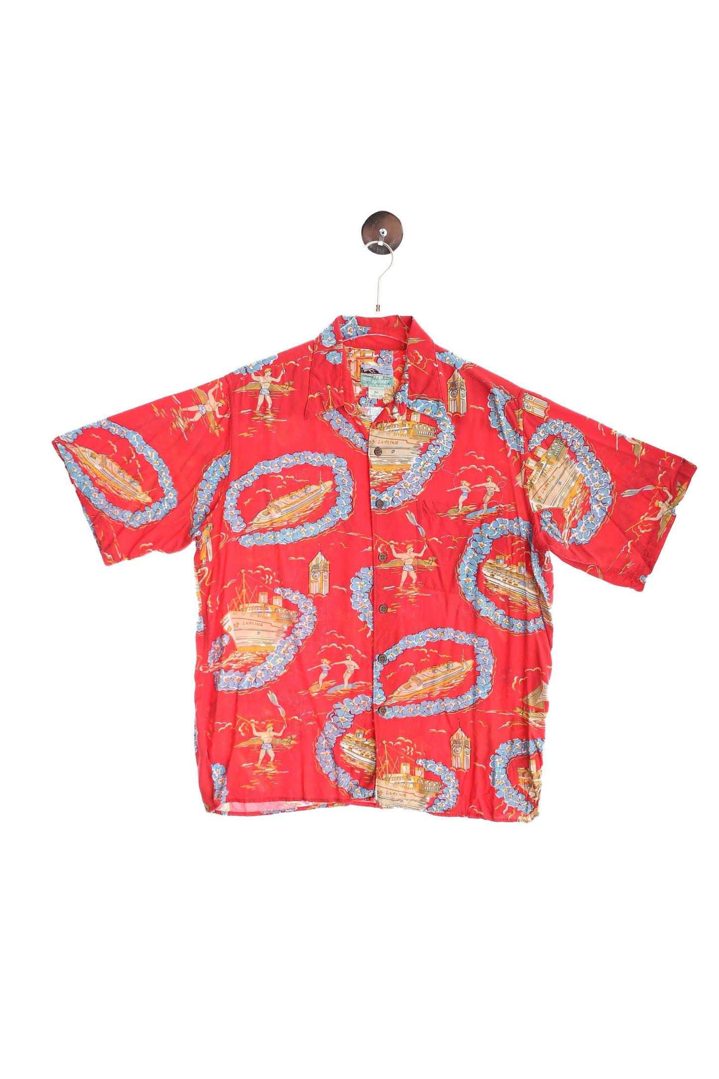 Vintage Red Hawaiian Shirt by Rey Spooner / Era 90s - Y2K
