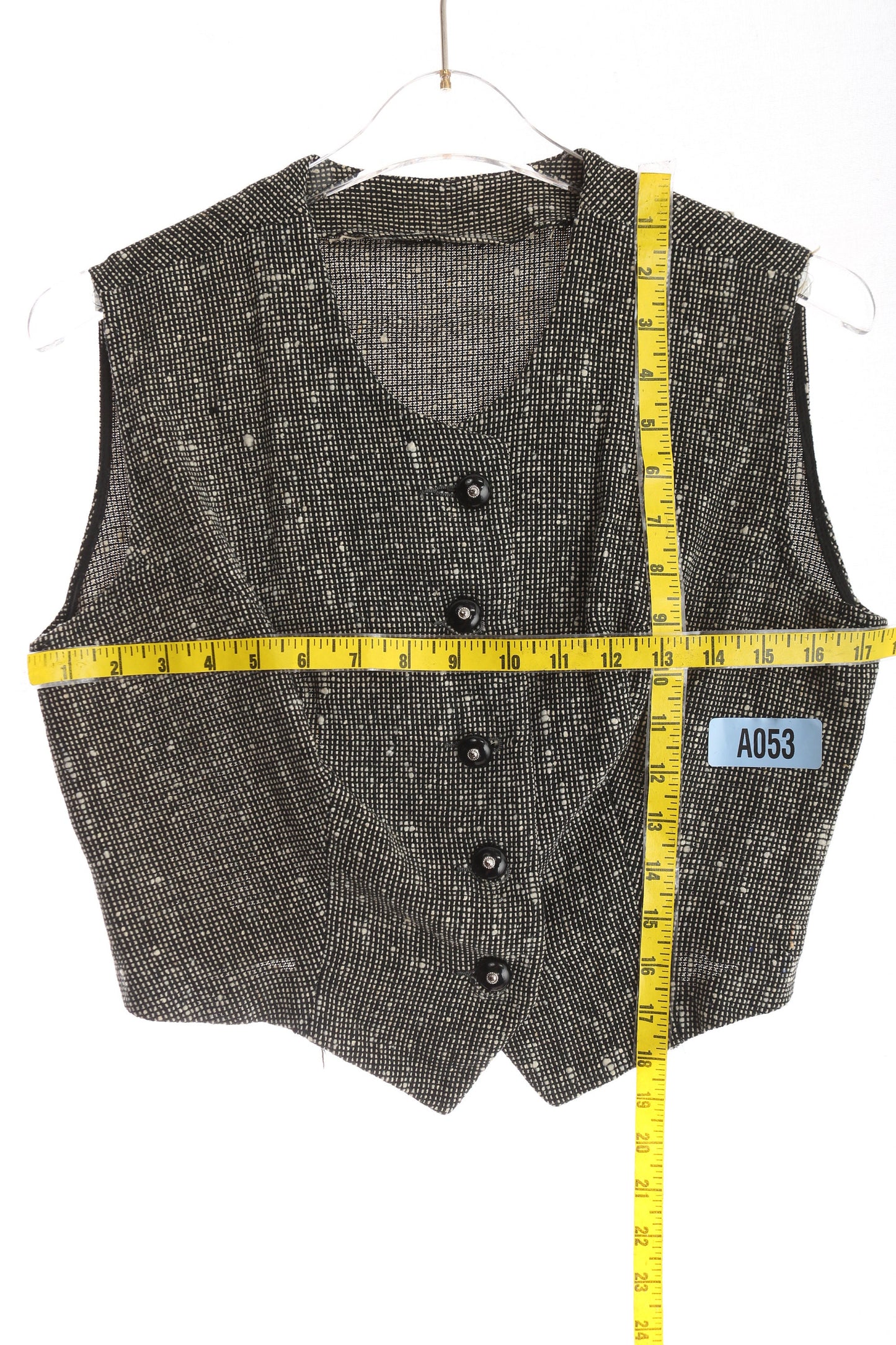 Vintage Women's Black Casual Vest / Estimated Era 60s - 70s