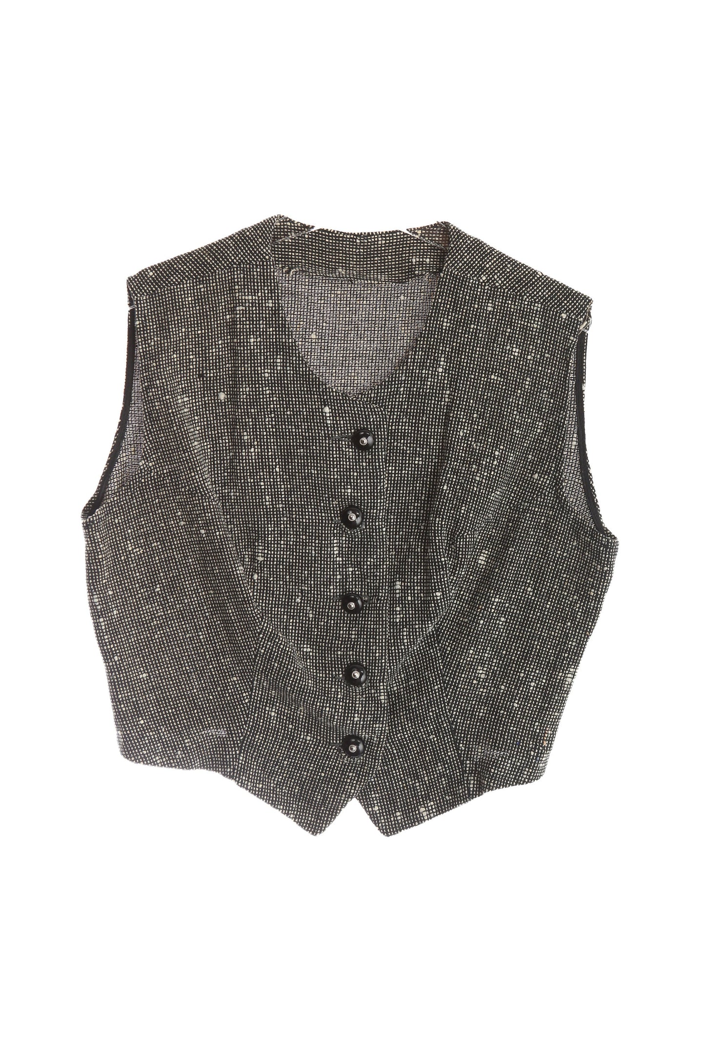 Vintage Women's Black Casual Vest / Estimated Era 60s - 70s