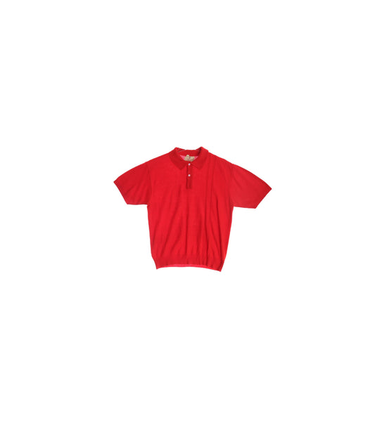 Vintage Men Red Polo Shirt by Glasgo May Co. / Estimated era: 50s - 60s