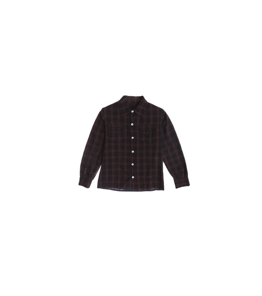 Vintage Women's Blue Plaid Shirt / Era 40s - 50s