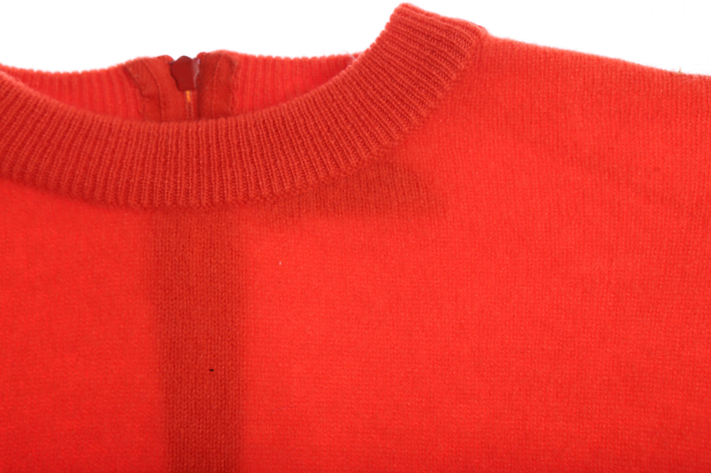 Vintage Women Red Crew Neck Sweater / Back Zip Closure