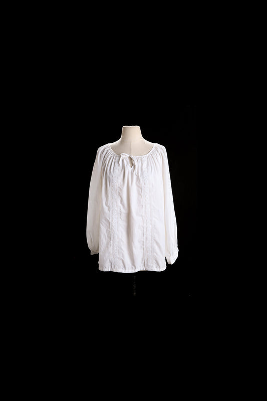 Vintage White Embroidered Summer Blouse by Sears