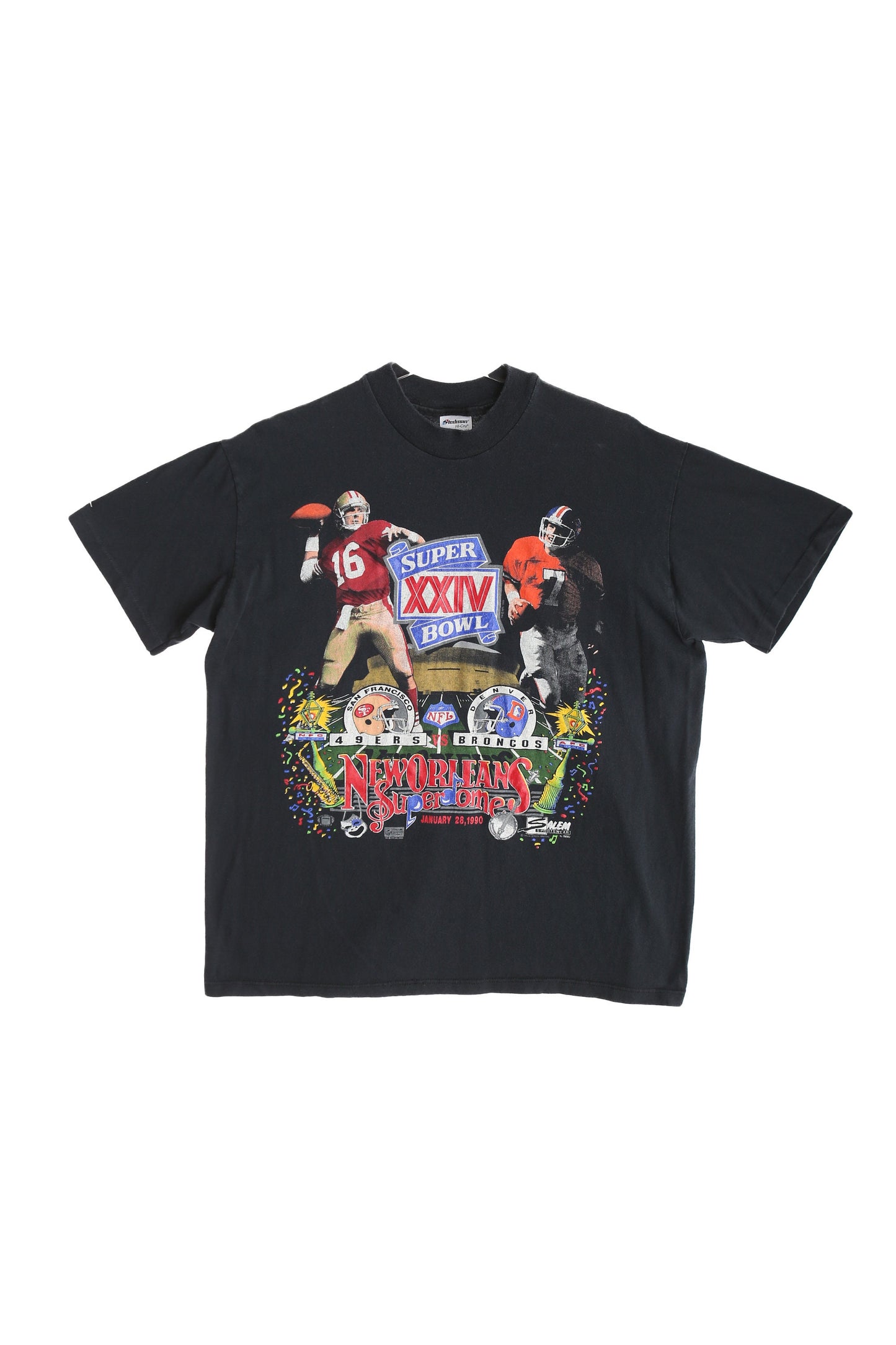 Vintage Super Bowl Graphic T-shirt / New Orleans Super Dome / 49ers VS Broncos