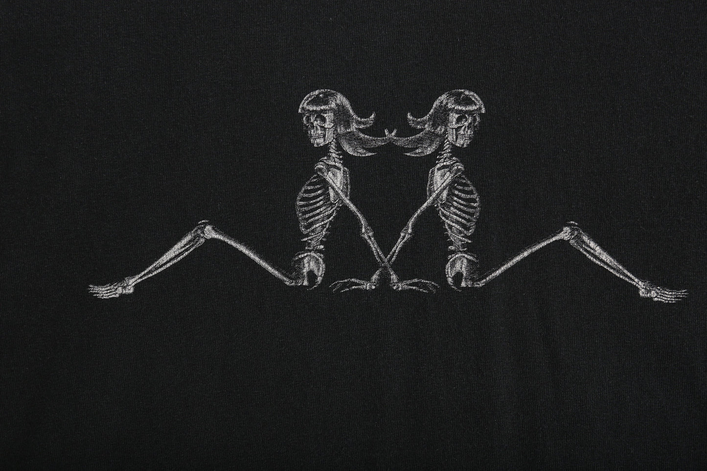 Vintage Skeleton Girl Black Graphic T-shirt