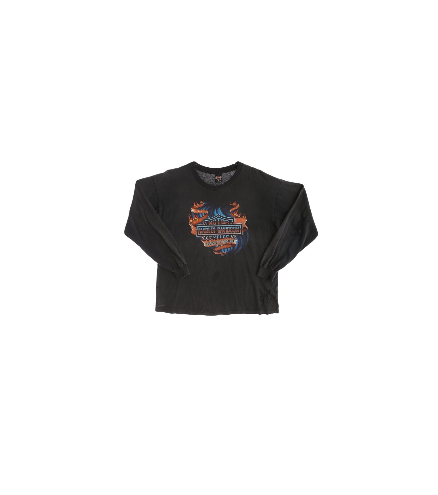 Vintage Harley Davidson Motorcycles Black Long Sleeve Graphic T-shirt