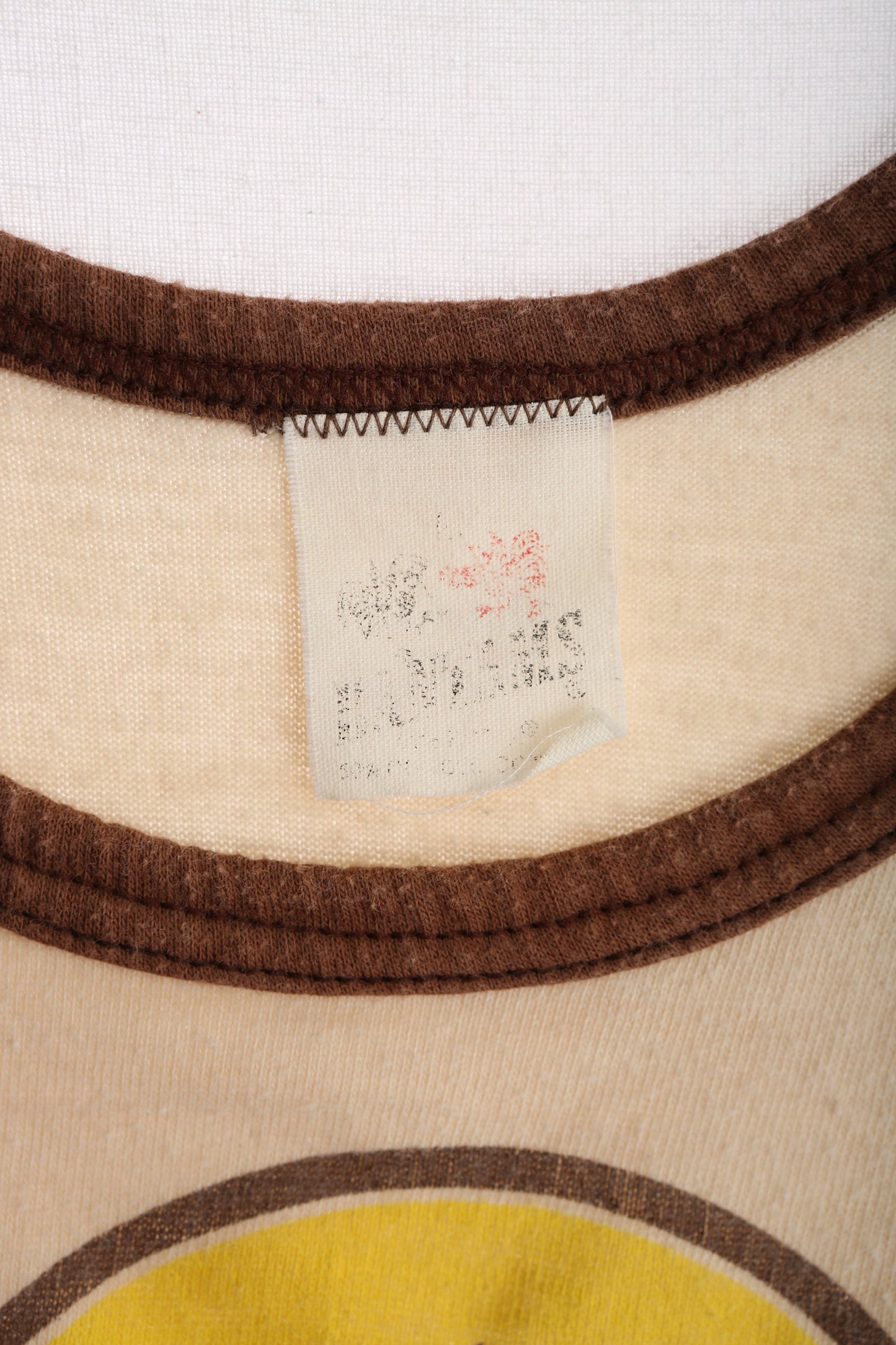 Vintage Beige Tank Top with The Denver Marathon Print / Era: 70s -80s