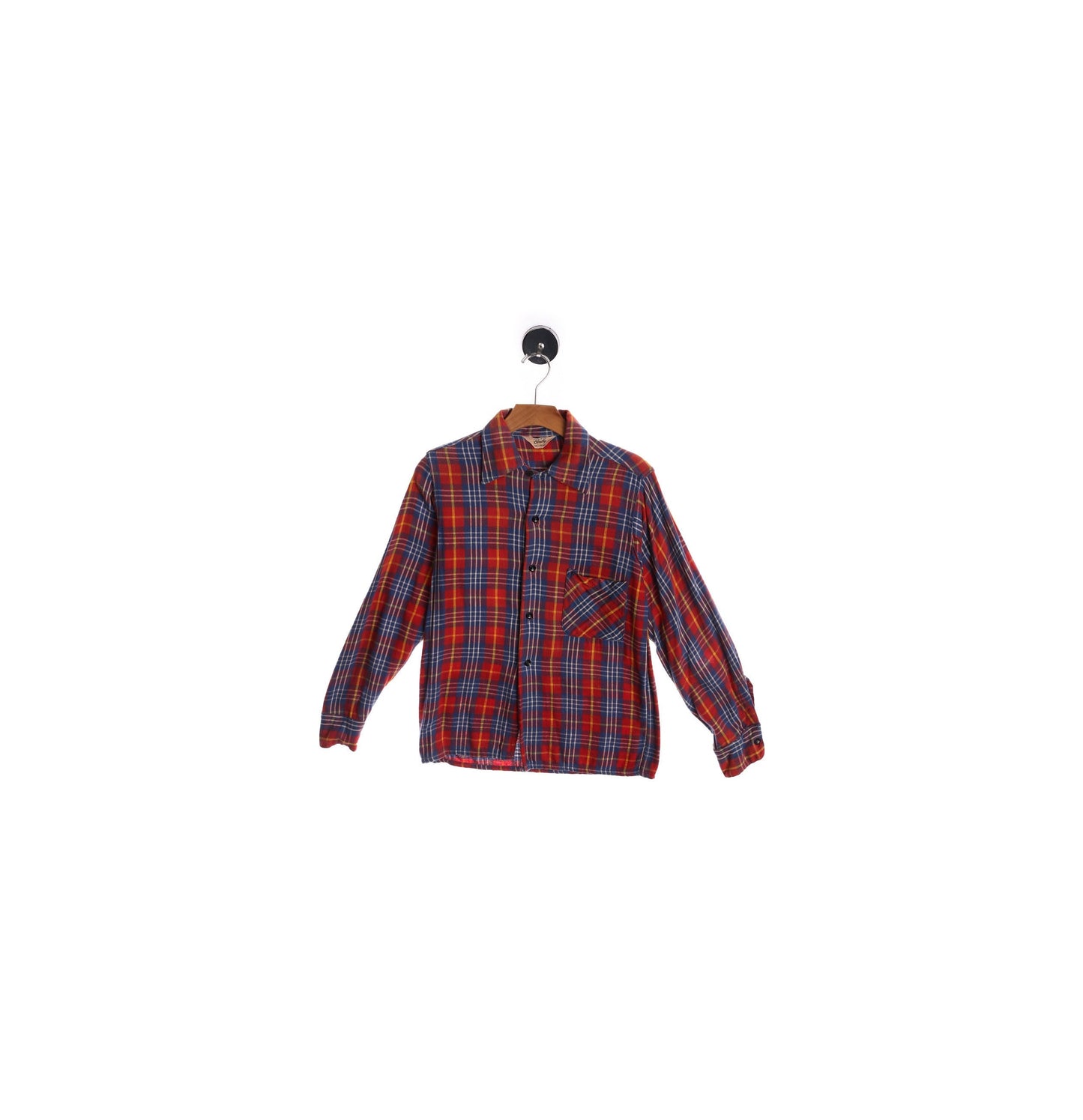 Vintage Red Flannel Plaid Shirt by Gentry - Era 50's - 60's