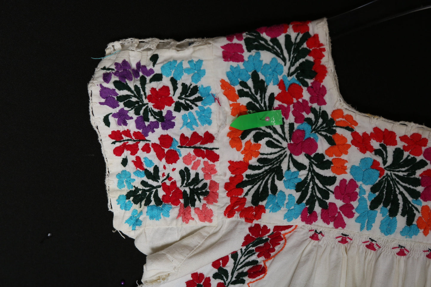 Vintage Women White Floral Embroidery Dress