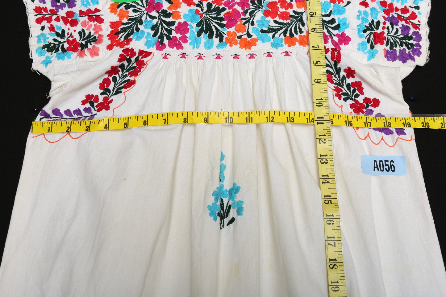 Vintage Women White Floral Embroidery Dress