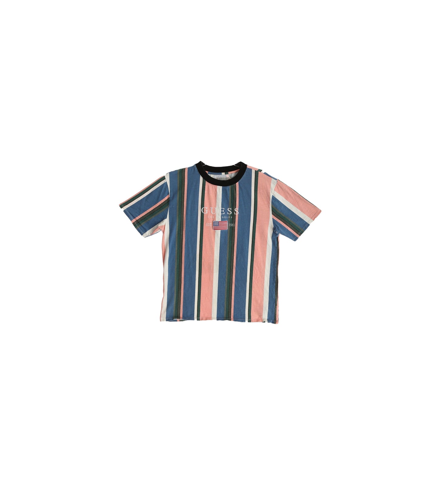 Vintage Guess Jeans Striped Graphic T-shirt / Era: 90s - Y2K