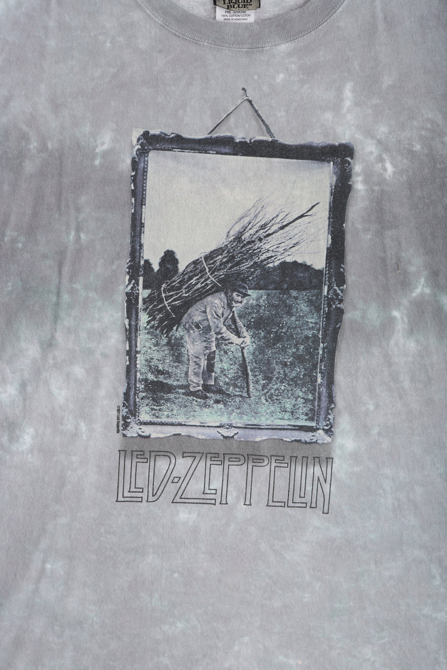 Vintage Led Zeppelin Gray Tie Dye Rock T-shirt by Liquid Blue