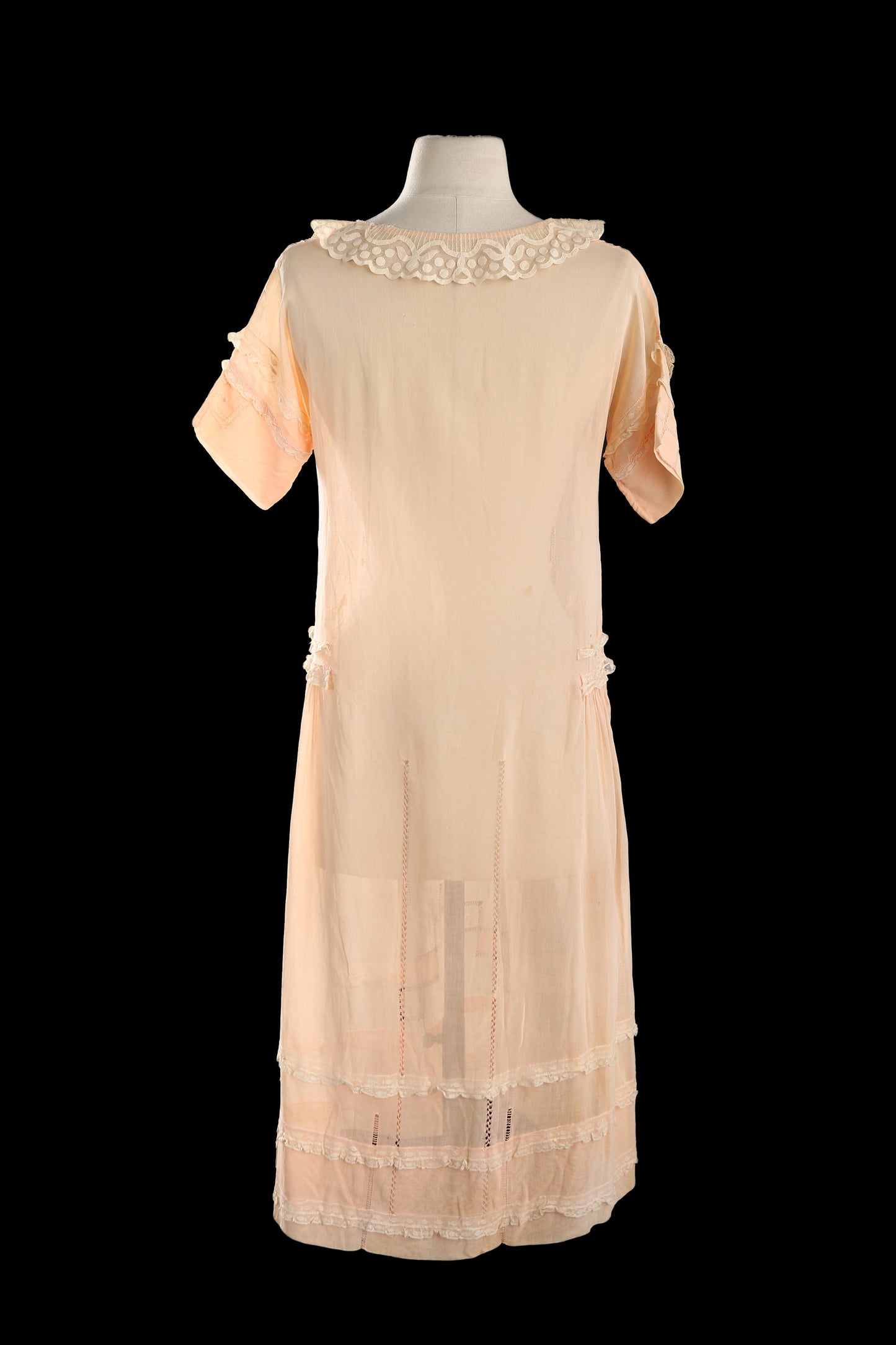 Vintage Women 1930s Peach Summer Dress