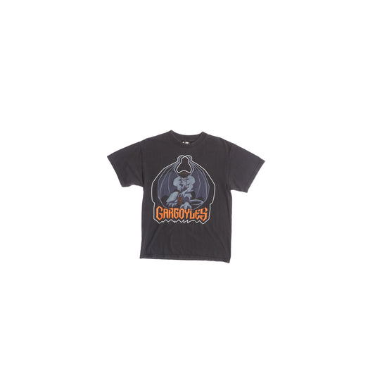 Gargoyles Cartoon Graphic T-shirt - Giant T-shirt Label - Stone by Day, Warriors by Night