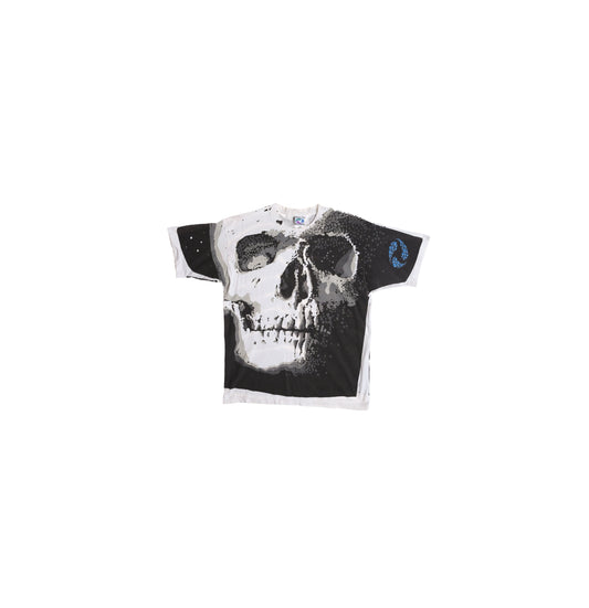 Liquid Blue Skeleton Face Graphic T-shirt