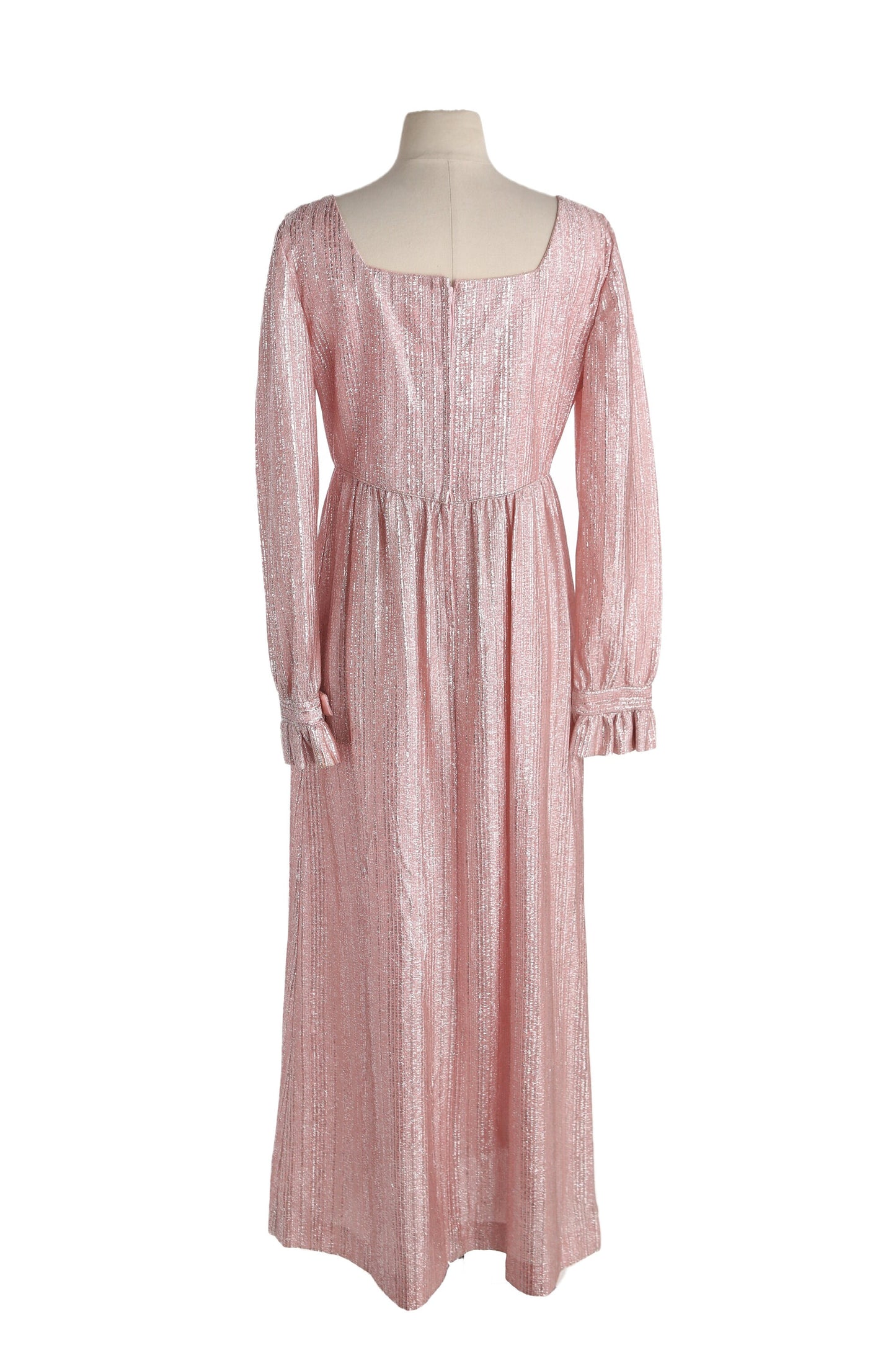 1970s Women Pink Metallic Party Dress by Emma Domb