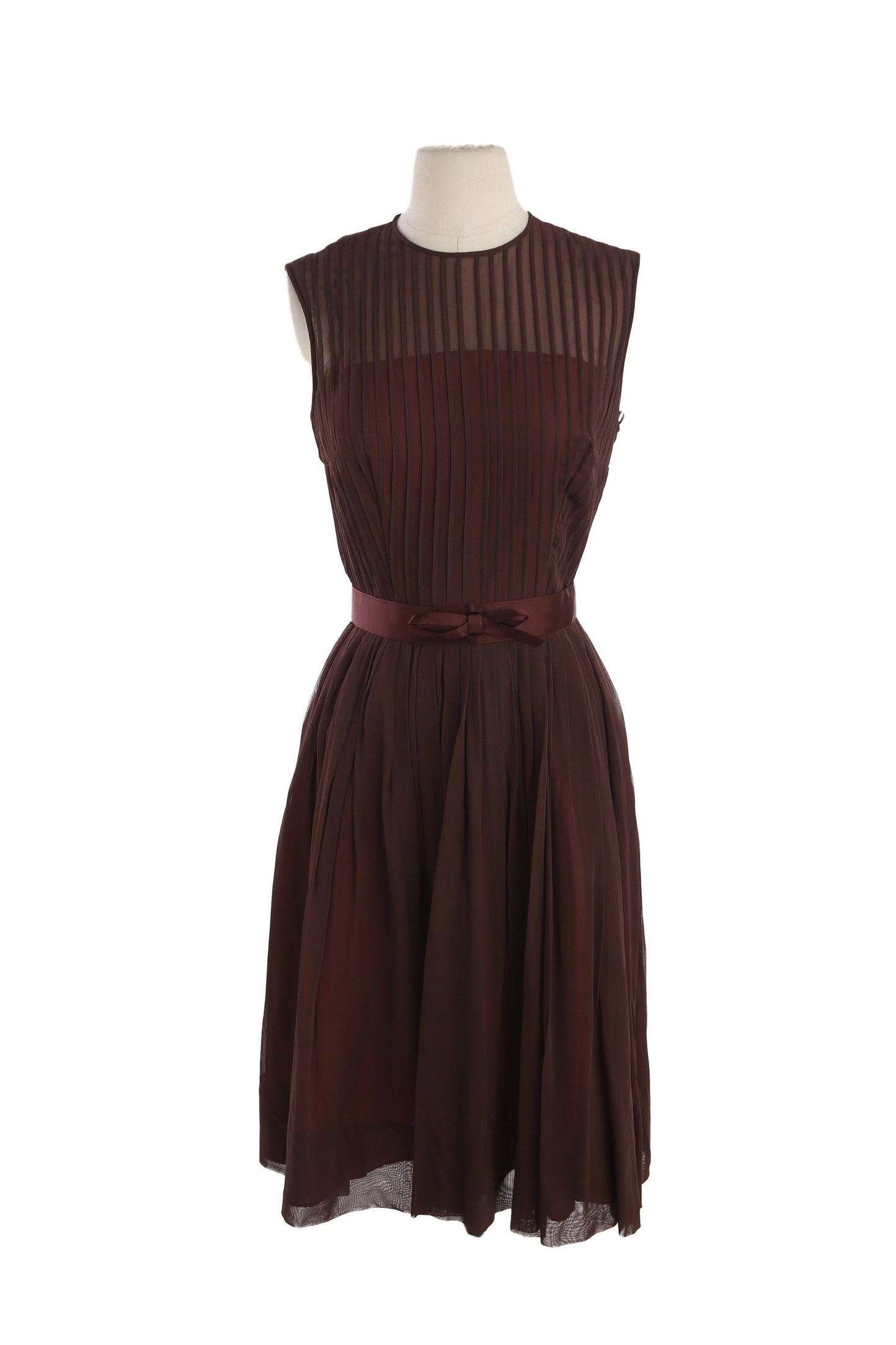 Vintage 1950s Brown Evening Sleeveless Dress