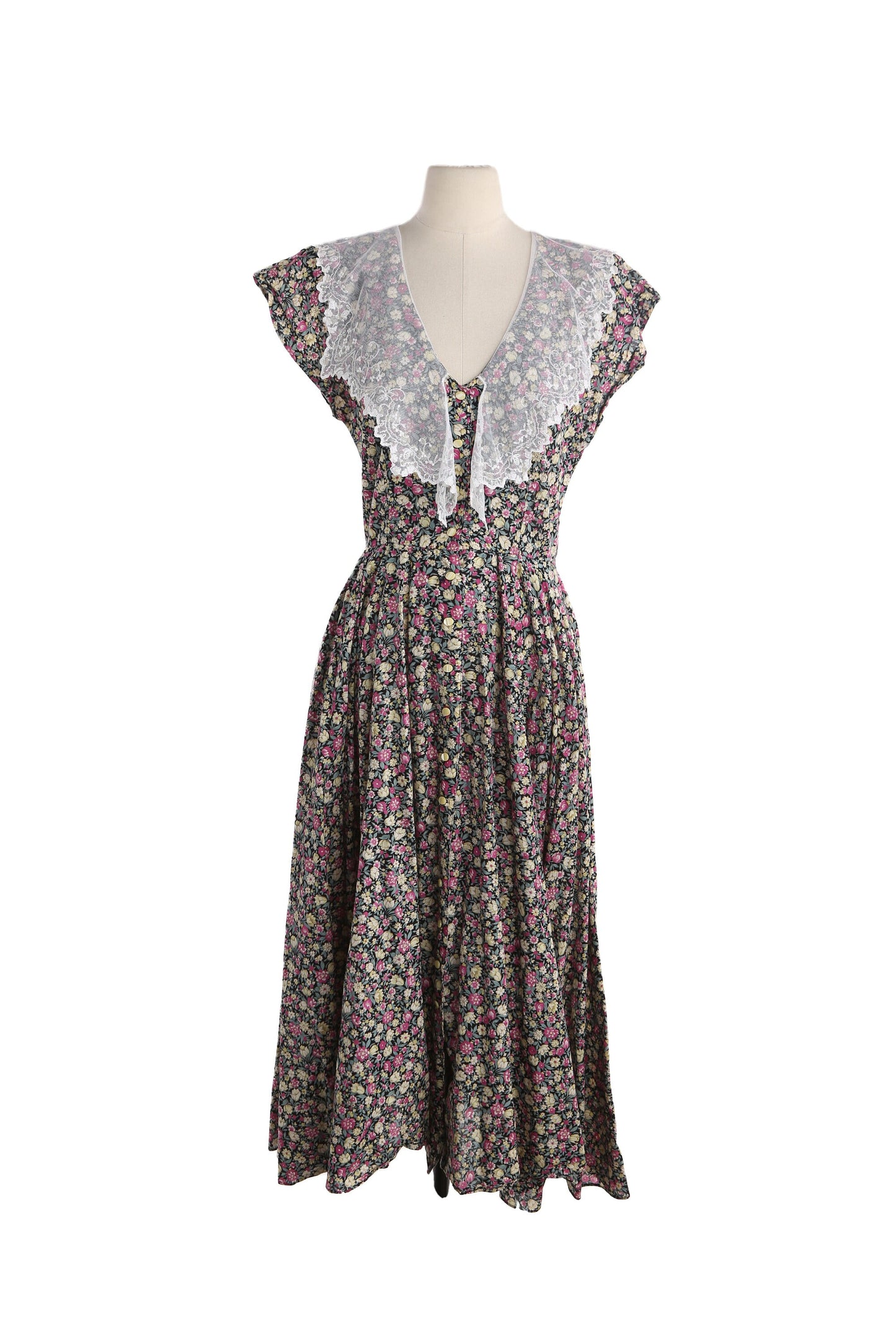 Vintage Women Floral Print Summer Dress