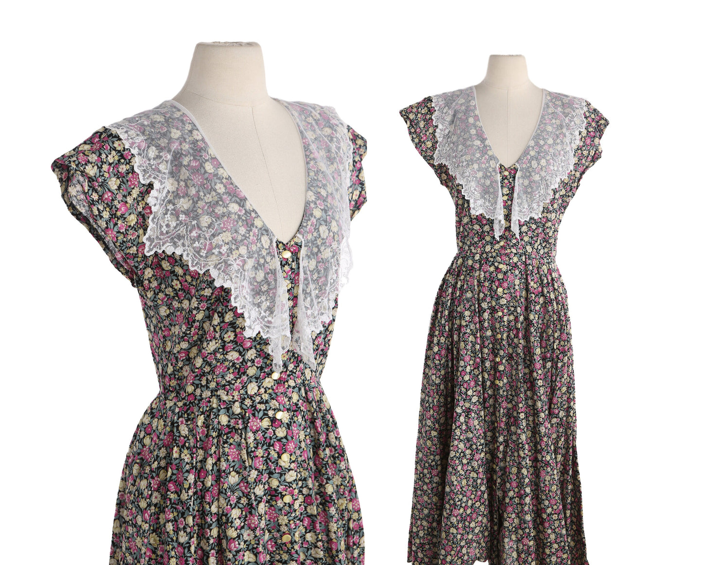 Vintage Women Floral Print Summer Dress