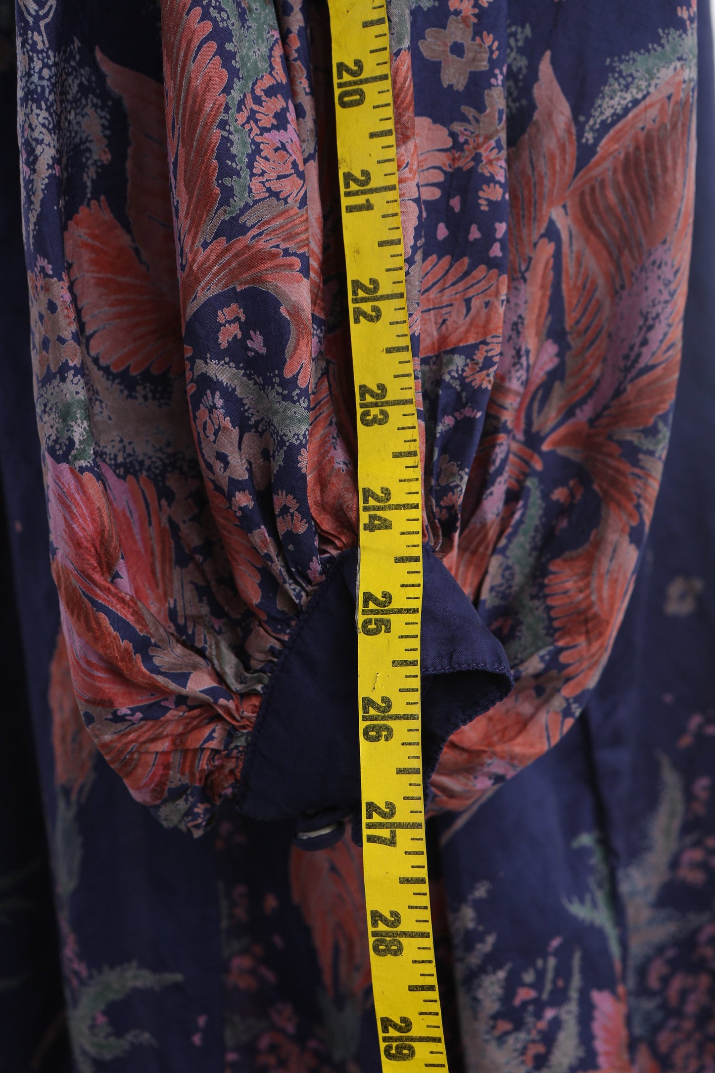 Vintage Women Blue Floral Print Summer Dress