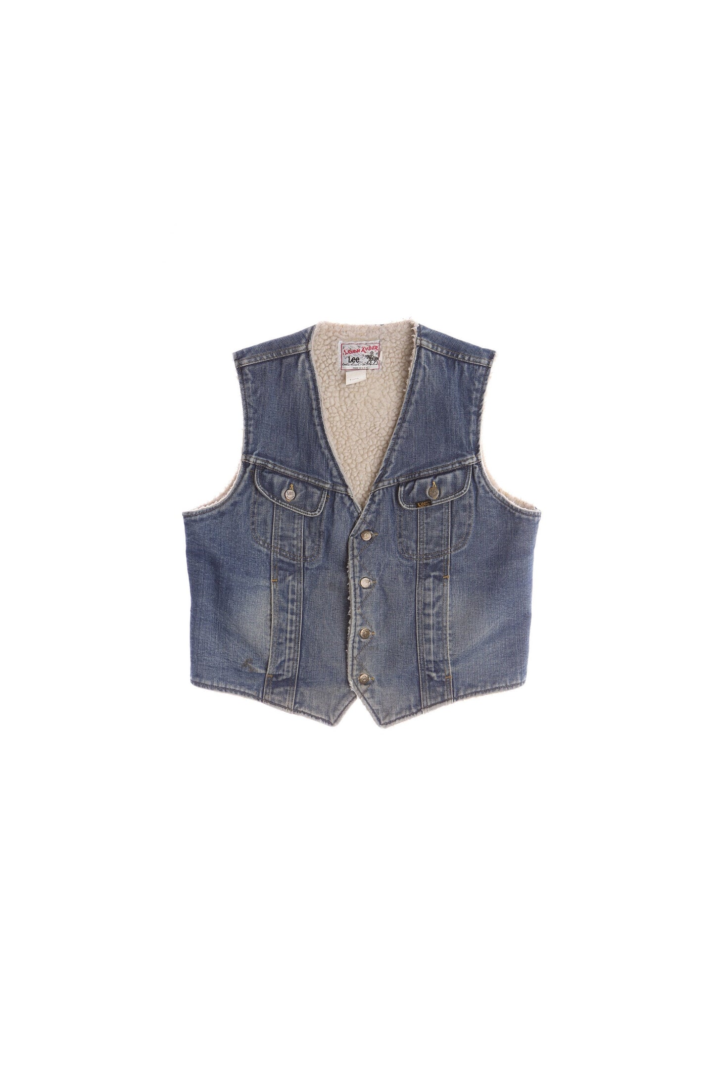 Lee Storm Rider's Blue Denim Sherpa Vest